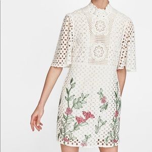 Zara Embroidered Lace Dress
